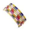 8Pcs Glass Seed Beads Stretch Bracelets for Men Women BJEW-MZ00276-4