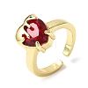 Glass Cuff Open Rings RJEW-P178-01B-G-4