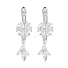 925 Sterling Silver Micro Pave Clear Cubic Zirconia Earrings EJEW-U013-02P-1