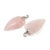 Natural Rose Quartz Pendants G-H359-04P-04-3