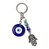 Handmade Evil Eye Iron Lampwork Pendant Keychains KEYC-JKC01387-2