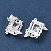 Brass Pave Clear Cubic Zirconia Pendants KK-C168-22S-2