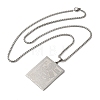 Non-Tarnish Rectangle 304 Stainless Steel Box Chain Saint Benedict Medal Pendant Necklaces for Women and Men NJEW-F324-09P-2