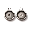 201 Stainless Steel Pendant Cabochon Settings STAS-D379-04C-P-1