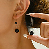 Stainless Steel Round Dangle Earrings ZA6944-5