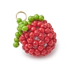Glass Seed Beaded Tomato Pendants PALLOY-MZ01081-04-2