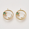 Brass Micro Pave Cubic Zirconia Charms KK-N216-27A-1