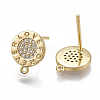 Brass Stud Earring Findings KK-T038-476G-2