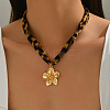 Summer Alloy Pendant Leopard Print Cord Necklaces FS-WG0DEDB-06-1