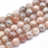 Electroplate Natural Sunstone Beads Strands G-K256-17-8mm-1