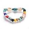 Wood Beads Stretch Bracelets BJEW-JB04097-3