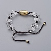 Adjustable Chip Natural Quartz Crystal Braided Bead Bracelets BJEW-JB04994-03-2