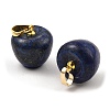 Dyed Natural Lapis Lazuli Teacher Apple Charms G-Z022-02H-G-2