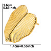 304 Stainless Steel Leaf Stud Earrings for Women BE5708-6-1