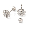 Flat Round Brass Micro Pave Clear Cubic Zirconia Ear Plug Gauges EJEW-L289-02P-04-2