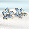 Brass Glass Stud Earrings for Women KK-CBABDD8-18G-3