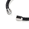 Natural Fuchsite Round Bead Braided Leather Cord Bracelets for Men Women BJEW-A009-11P-01-4