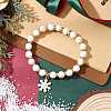 3Pcs Christmas Alloy Enamel Charm Bracelets BJEW-JB12407-4
