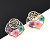 304 Stainless Steel Epoxy Resin Pendants STAS-T072-17-1