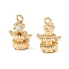 Brass Micro Pave Cubic Zirconia Charms KK-C155-17G-01-2