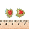Baking Paint Glass Bumpy Beads Heart LAMP-V001-09C-4