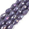 Opaque Solid Color Electroplate Glass Beads Strands EGLA-N013-P8mm-B09-1