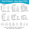 20Pcs 10 Style 201 Stainless Steel Pendants STAS-DC0009-95-2