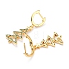 Brass Micro Pave Cubic Zirconia Huggie Hoop Earrings for Christmas ZIRC-I053-01G-3