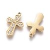 316 Surgical Stainless Steel Cubic Zirconia Tiny Cross Charms STAS-F256-018G-3