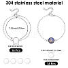 16Pcs 304 Stainless Steel Paperclip Chain Satellite Chain Bracelet Making BJEW-SP0001-32C-2