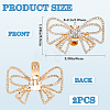 2Pcs Bowknot Alloy Rhinestone Shoe Decorations FIND-CP0002-24B-2
