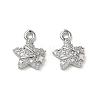 Brass Micro Pave Clear Cubic Zirconia Charms KK-P355-06P-1