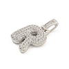 Brass Micro Pave Clear Cubic Zirconia Pendants KK-B099-01P-R-2