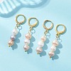 Round Natural Cultured Freshwater Pearl Leverback Earrings EJEW-JE06971-1