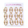 6 Pairs 304 Stainless Steel Stud Earrings EJEW-C180-01G-4