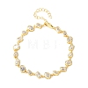 Brass Micro Pave Clear Cubic Zirconia Link Chain Bracelets for Women BJEW-K274-13G-4