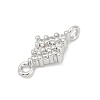 Brass Micro Pave Clear Cubic Zirconia Connector Charms KK-Z094-08P-03-2