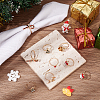  18Pcs 6 6 Style Santa Claus & Christmas Tree & Flower & Deer & Candy Cane Enamel Adjustable Rings Set RJEW-NB0001-03-4