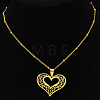 Hollow Out Heart 201 Stainless Steel Pendant Necklaces for Women FS-WG1E05F-02-2