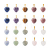 Fashewelry 20Pcs 10 Styles Natural Mixed Gemstone Pendants G-FW0001-39-14