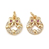 Christmas Brass Micro Pave Cubic Zirconia Charms KK-L255-18G-02-1