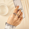 8Pcs 8 Style Brass Rotating Beaded Cuff Rings RJEW-SW0001-01-6