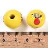 Easter Theme Printed Wood Beads WOOD-T032-22V-3