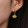 304 Stainless Steel Fan Shaped Huggie Hoop Earrings UO2750-4
