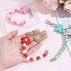 3Pcs Flower Handmade Polymer Clay & Silicone Pendant Decorations HJEW-PH02452-3