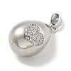 Rack Plating Brass Micro Pave Clear Cubic Zirconia Pendants KK-E114-02P-04-2