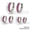 Elegant Brass Pave Cubic Zirconia Hoop Earrings GU7152-1-2