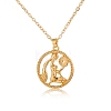 Alloy Flat Round with Constellation Pendant Necklaces PW-WG52384-06-1