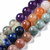 Natural Amazonite & Sunstone & Citrine & Amethyst & Prehnite & Botswana Agate & Lapis Lazuli Beads Strands G-S376-003B-1