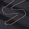 Brass Twisted Bar Link Chain Necklaces NJEW-D302-63RG-5